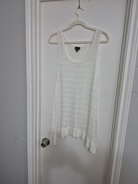 Torrid White Knit Scoop Neck Tank Top